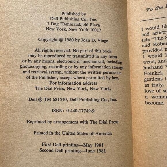 The Snow Queen 1981 Joan D. Vinge Paperback - Picture 5 of 6